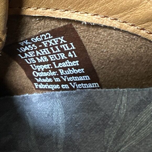 OluKai Men's Lae'ahi Lī 'Ili Leather Lace Up Sneakers- Fox Tan Brown - US 8 - Picture 10 of 10